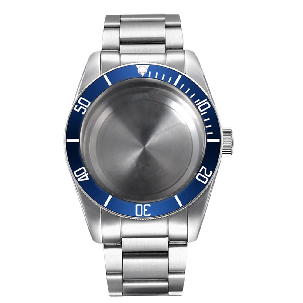 41mm Aluminum Bezel Wristwatch Stainless Steel Strap Fit for ETA 2836/2813 Miyota 82 Series NH35 Movement Wristwatch Parts Tools