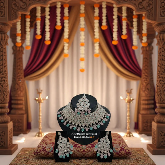 Standard Quality Trending Fancy Collection Gold Plated Kundan & Pearl with Stone Necklace Set for Women Wedding Ethnic Jewelry by PDG ibma