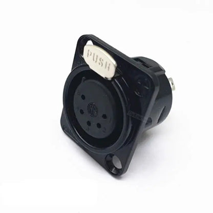 1pcs 3,4,5,6,7 pin Male/Female Black/Silver Metal Square XLR Speaker Panel mount socket Connector