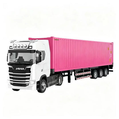 In Stock 1/50 Diecast Truck Model Toys Simulation Transport Heavy Vehicle Pull Back Container Full Alloy Metal Toy Car for Boy