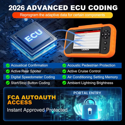 LAUNCH Creader Elite 2.0 Diagnostic B-M-W Dedicated Bidirectional OBD2 Mercedes Audi Compatible Lifetime Free