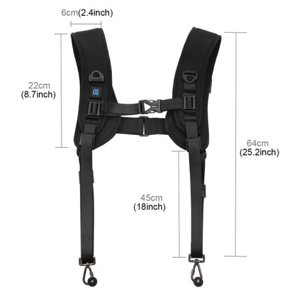 PULUZ Quick Release Double Shoulder Harness with Decompression Foam Strap Belt Soft Pad Original Global Source for DSLR Camera