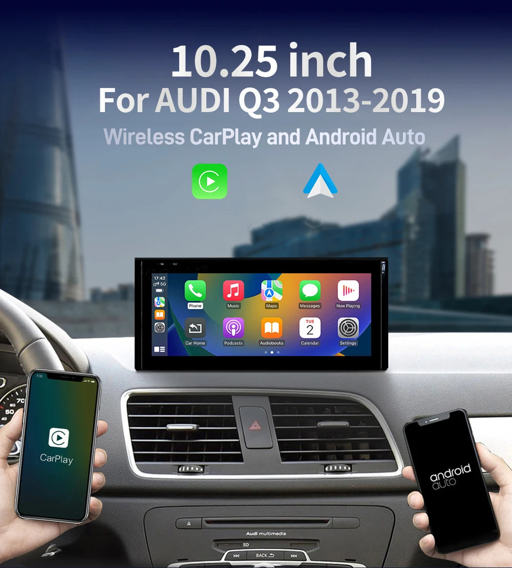 For Audi Q3 2013-2019  Android Wireless Car Multimedia Music Player HD Reverse 10.25 Inch Linux Navi Carplay