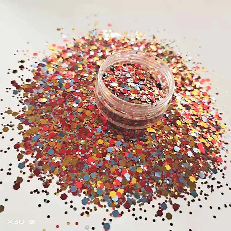 Wholesale Factory Bulk Fine Special Shape Chameleon Chunky Glitter Cosmetic Nail Art Craft 1kg Powder