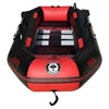 SOLARMARINE 7.5ft 2 Person Inflatable Fishing Boats Kayak Raft Dinghy Slat Wooden Bottom for Adults With Paddles Air Pump
