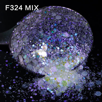 Free Samples Opal Iridescent Chunky Glitter Mix Crystal White Colors 1kg for Crafts Face Nail Art