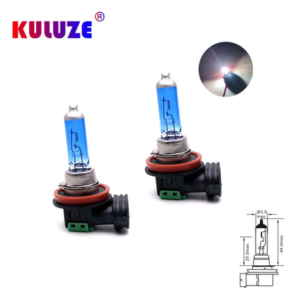 2pcs Super Bright Car Light H1 H3 H4 H7 H8 H9 H11 H15 9005 HB3 Auto halogen lamp bulb Fog Lights 55W 12V 6000K White Headlights