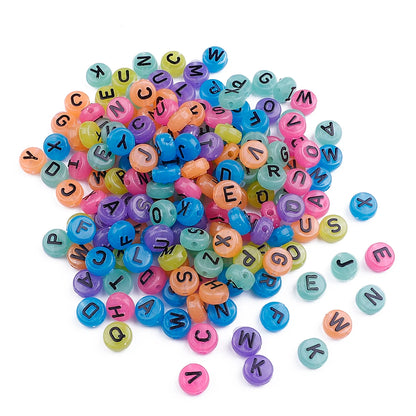 Factory Wholesale Transparent Letter Beads Spacer Loose Acrylic English Alphabet Bead for Diy Bracelet Waist Bag Jewelry Making