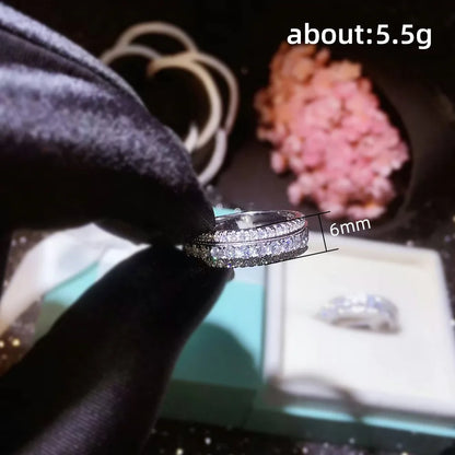 F1652 White Gold Diamond Ring Round Brilliant Cut D Color Women's Classic Engagement Ring