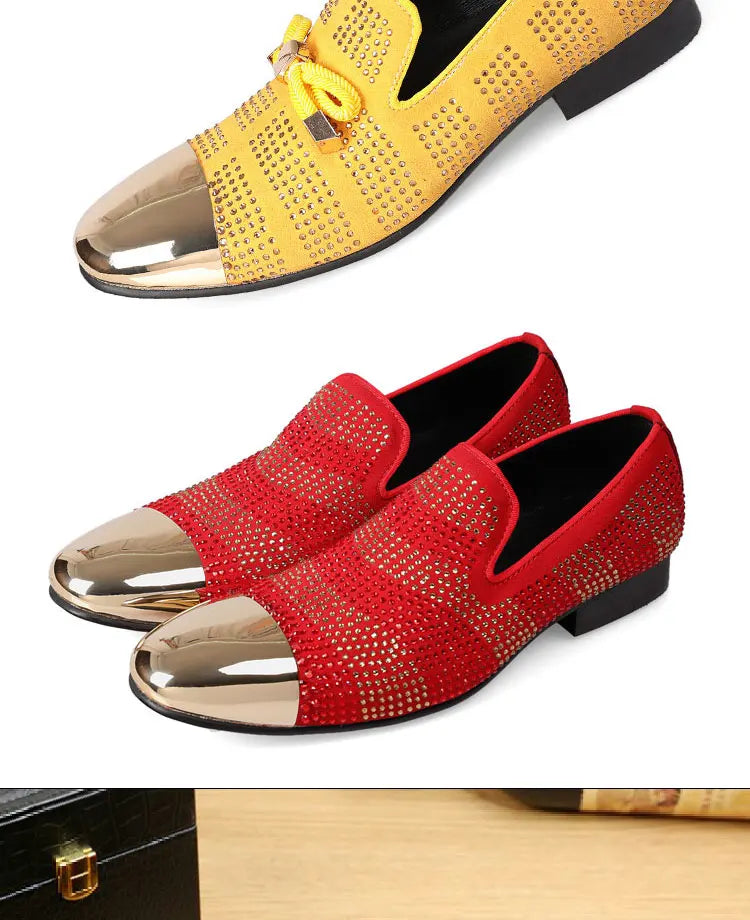 Autumn Metal Soup diamond COW LEATHER Luxurious Commercial affairs Customized Personality Party Socialize Shoes