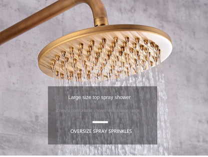 Modern European-Style Brass Bathroom Shower Suite Dual Handle Wall-Mounted Shower Faucet Slide Bar Ceramic Valve Core Rain Spray