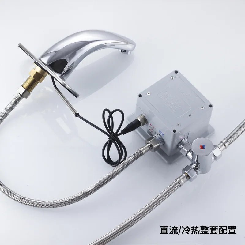 Modern Design Automatic Shut-Off Motion Sensor Faucet Deck Mounted Medical Construction for Infection Prevention Single Hole