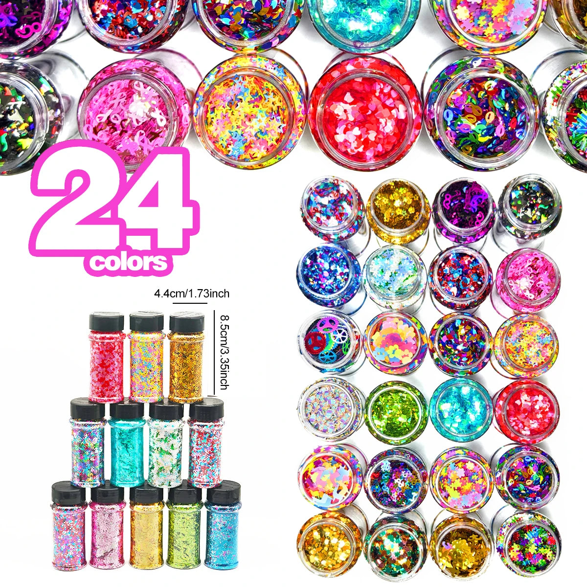 US Warehouses Factory Wholesale Metallic Matte Glitter Powder Hexagon Bulk Holographic Glitter Mixed Chunky Glitter for Crafts