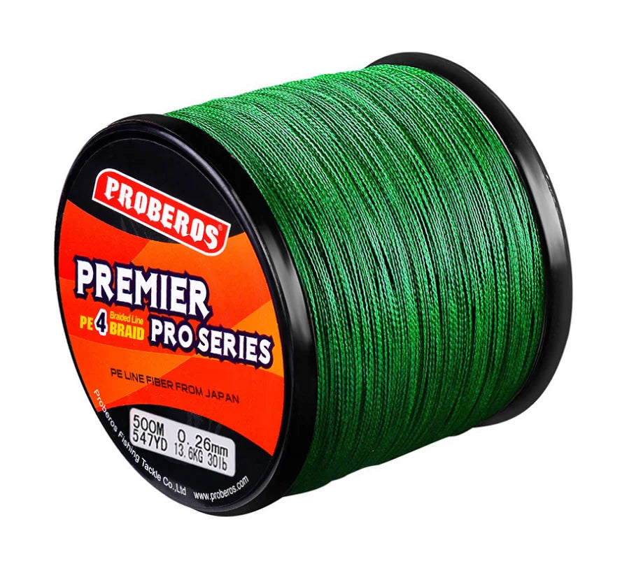 Proberos Colorful 4 Stands Braid Fishing Line 500m 100lb Pe Strong Fishing Line