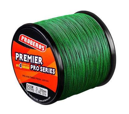 Proberos Colorful 4 Stands Braid Fishing Line 500m 100lb Pe Strong Fishing Line