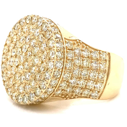 Ice Legacy Excellent Craft Smooth Surface Icedout Moissanite Diamond Hip Hop Ring Golden Tone Gold Plated Adjustable Band Bright