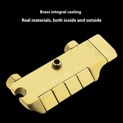 Multifunctional Rain Shower Set Single Handle Thermostatic Brushed Ceramic Wall Mount Soft Spray Bathroom Shower Faucets