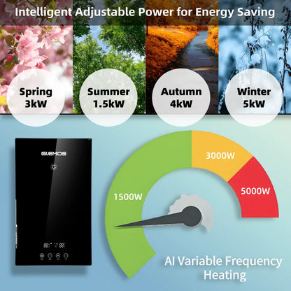 New Arrival 7KW Tankless Electric Hot Water Heater for Shower Kitchen Bathroom Whole House Chauffe Eau Electrique