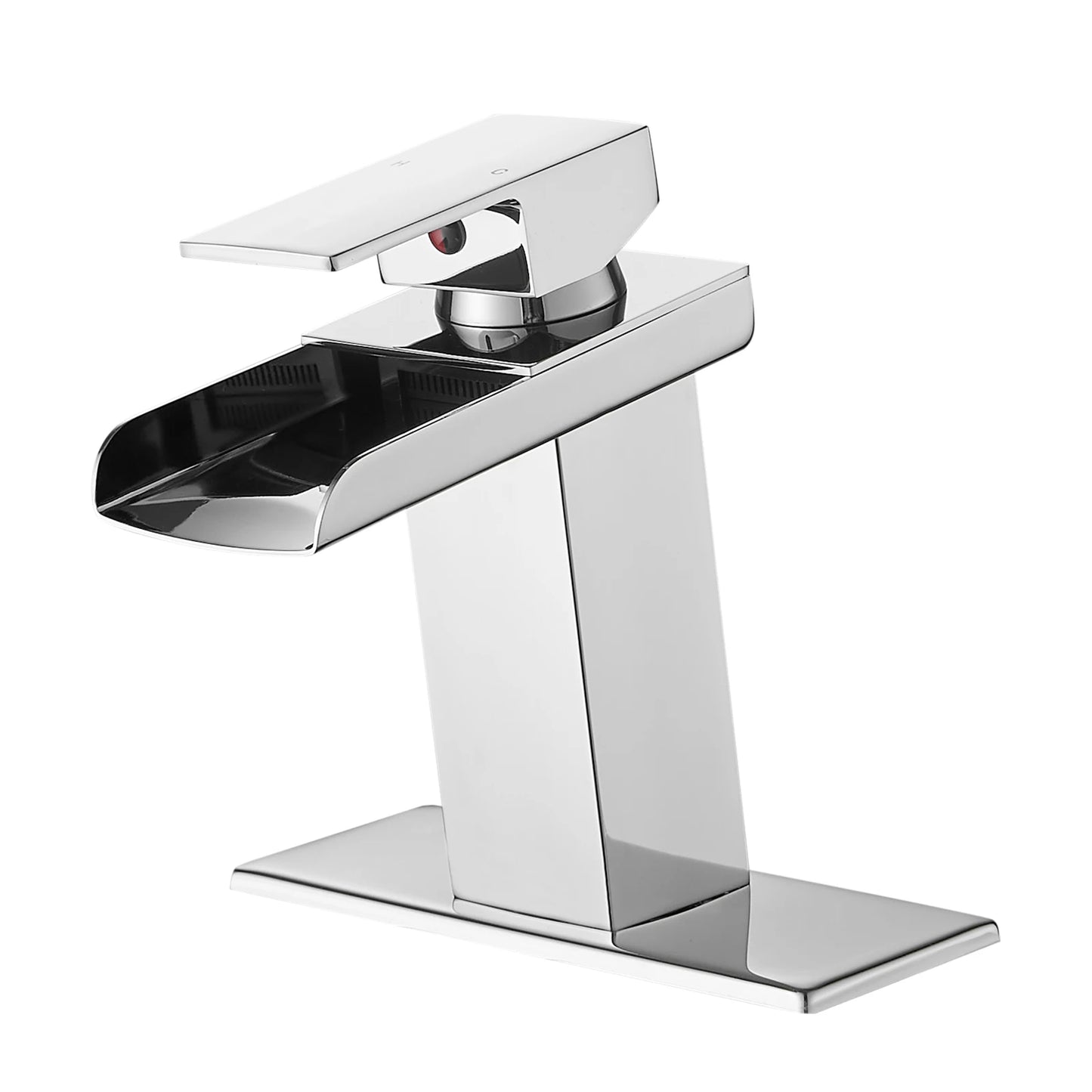 Cheap Modern 1-Hole Chrome Shining 304 Stainless Steel Bathroom Faucet Anti-Rust Basin Taps with Ceramic Valve Core Deck Plate