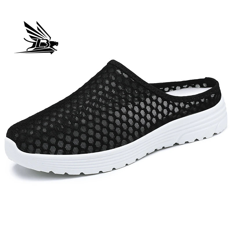Women's Large Size Summer Casual Flat Platform Slides Breathable Mesh Soft Sole Comfortable Slip-On Comfortable Style