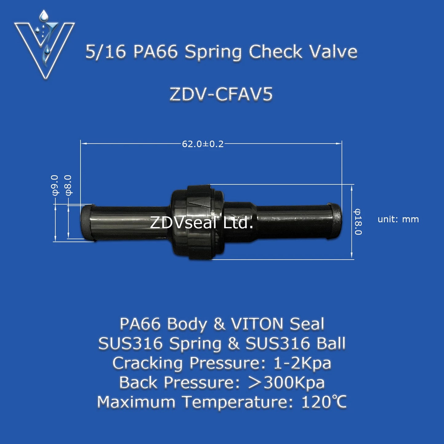 ZDVseal 1/8 Inch Fuel Check Valve 1-3Kpa Diesel Spring Valve for Automotive Oil Systems One Way Valve