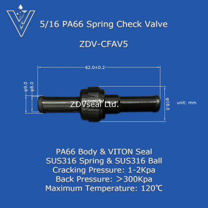 ZDVseal 1/8 Inch Fuel Check Valve 1-3Kpa Diesel Spring Valve for Automotive Oil Systems One Way Valve