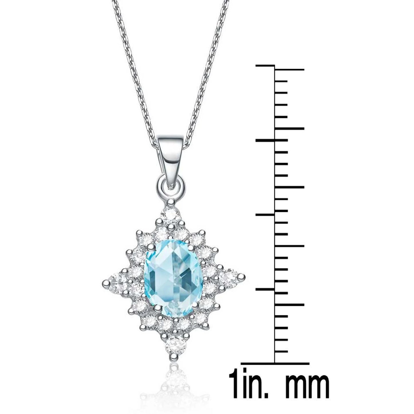 TD Collette Z Cubic Zirconia Oval Spiked Necklace Stylish Sterling Silver Fashion Pendant Necklace