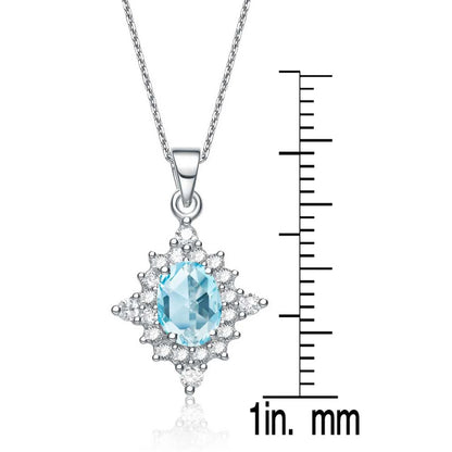 TD Collette Z Cubic Zirconia Oval Spiked Necklace Stylish Sterling Silver Fashion Pendant Necklace