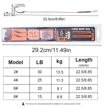 FTK Carp Fishing Hair Rigs Braided Line Thread Steel Hook Rigs Fishing Terminal Tackle