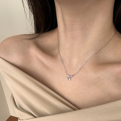 Dylam Personalized Design Fashion Fine Jewelry S925 Silver Rhodium 18K Gold Link Chain 5A Zirconia Airplane Pendant Necklace