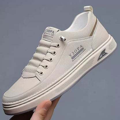 Spring Men's New Breathable White Shoes Men's Trendy Versatile Thick Soled Sports Shoes Casual Board Shoes