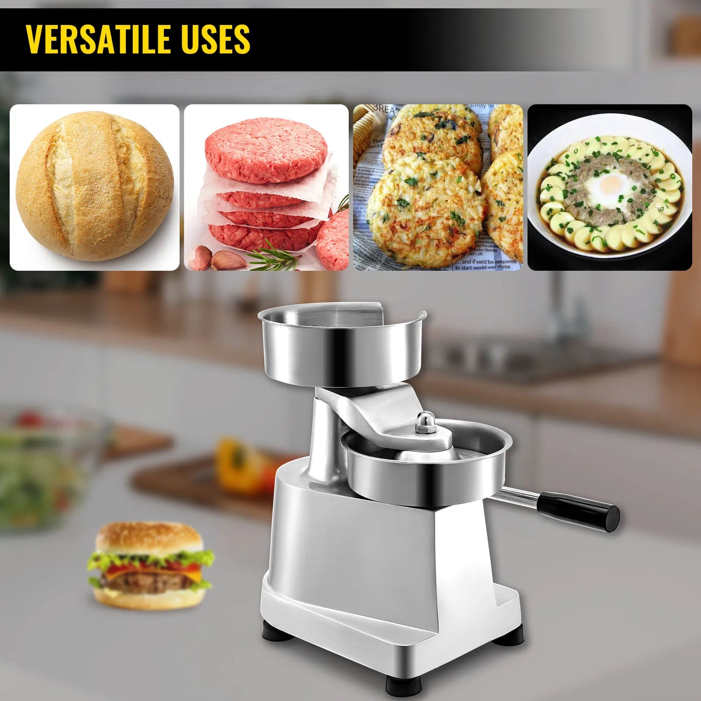100-150mm Hamburger Patty Press Manual Round Meat Shaping Kitchen Machine