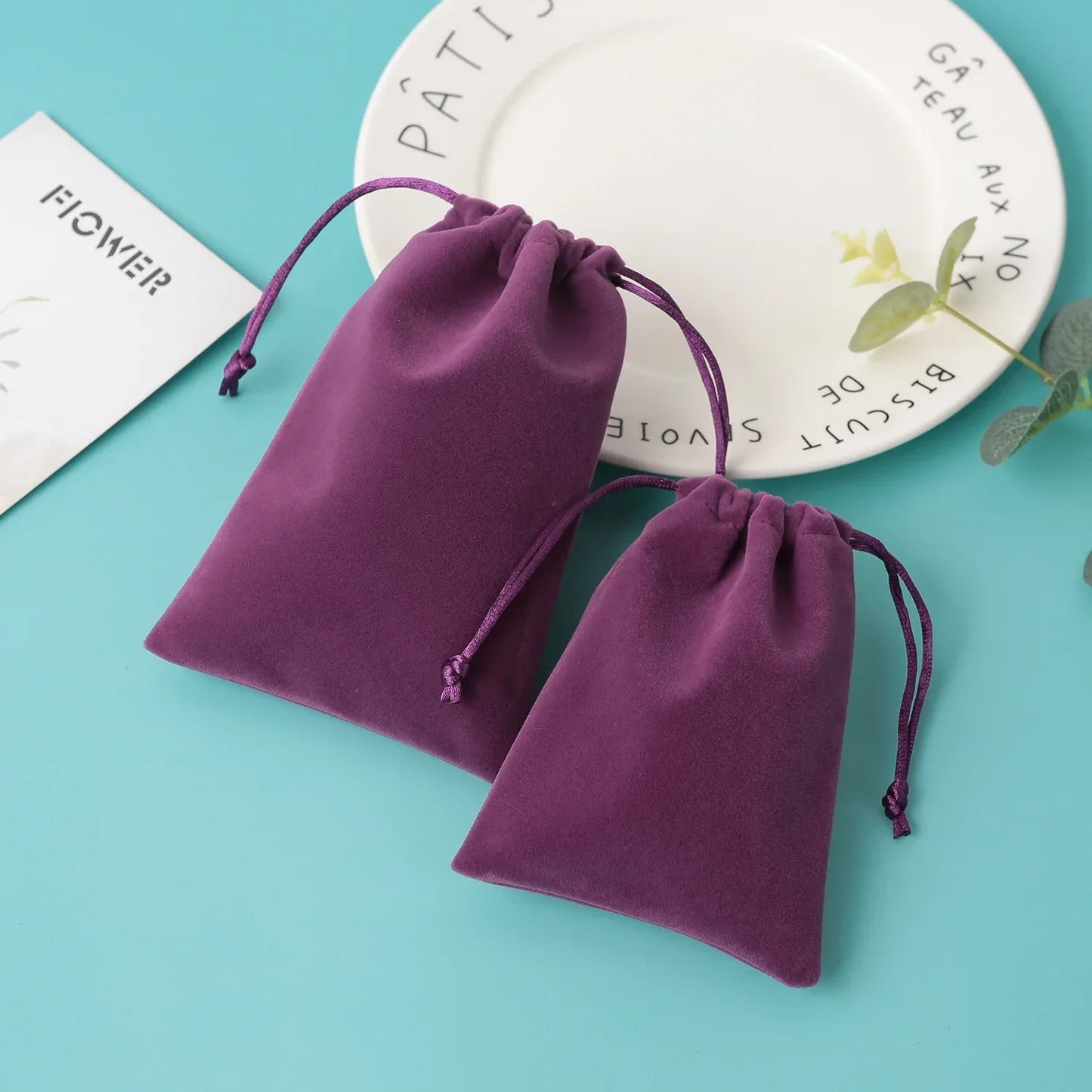 5Pcs Velvet Jewelry Small Pouches for Valentine's Day Marriage Party Gift Display Packing Bag Earrings Rings Organizer Bag