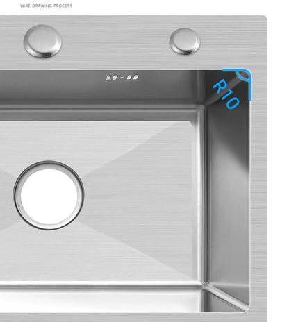 Wholesale Handmade Stainless Steel Kitchen Sink Anti-overflow Design Rectangle Single Bowl Kitchen Sink