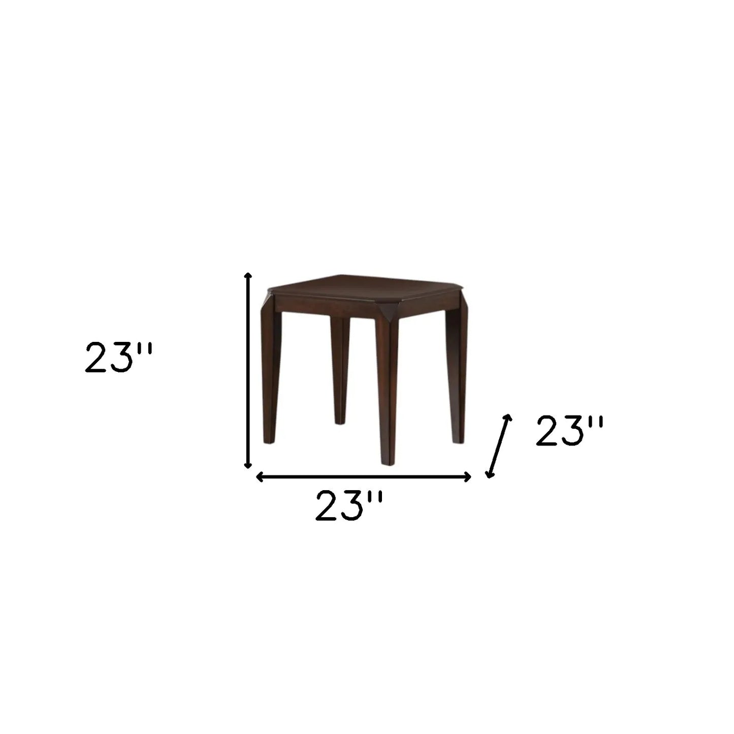 23\" Dark Brown HMS Solid Wood End Table for Living Room Furniture