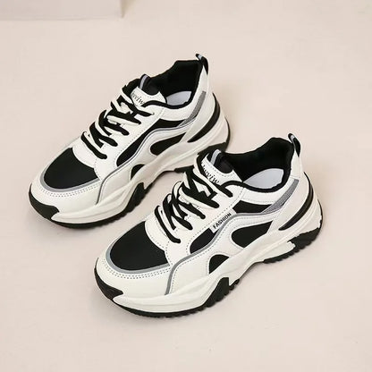 2025 Autumn Winter New Women's Casual Sports Sneakers Ins Tide Platform Light Soft  Lace-Up Custom Logo Daddy Student