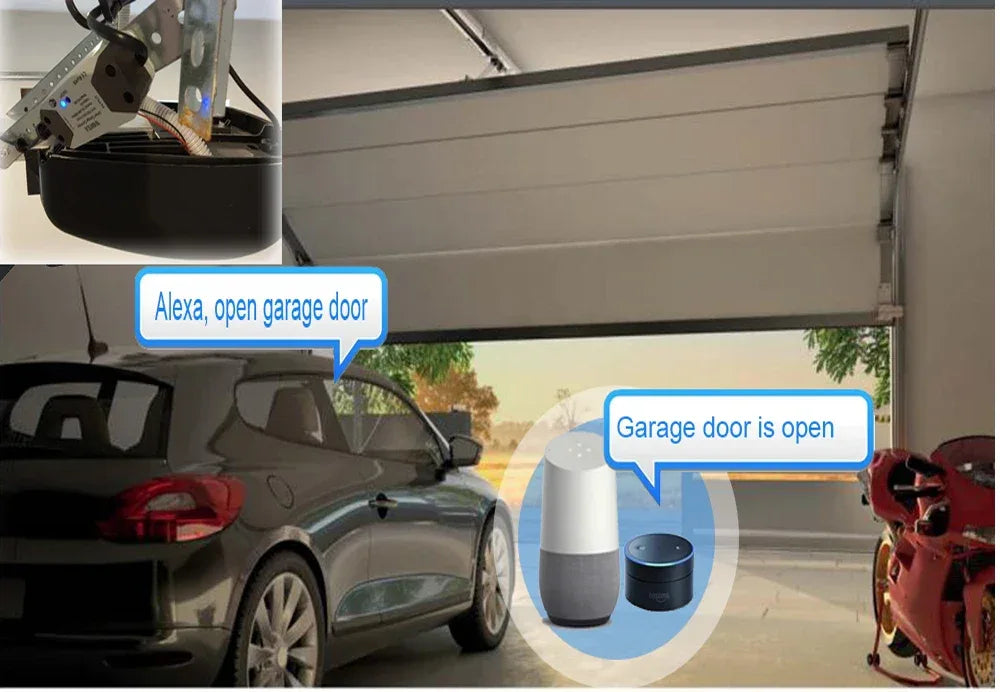Wofea WiFi Smart Garage Door Opener Controller DC12/DC24V Works with Alexa Google Home 2.4G APP No Gateway Required