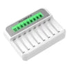 PUJIMAX Eight Slot AA AAA Battery Charger Ni-cd Nickel-Metal Hydride Battery Portable Battery Charger with Overcharge Protection