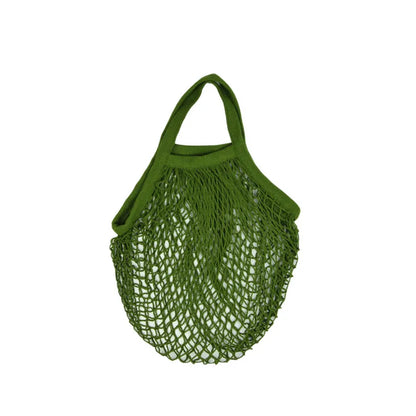 Recycled Reusable Cotton String Mesh Net Shopping Bag Long Handle Fruit Vegetable Grocery Produce Tote for Daily Life Letter