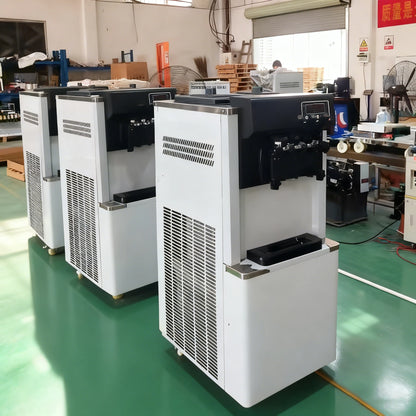 Commercial Soft Serve Ice Cream Machine 3 Flavors Milk ISO CE Certified Easy Operate Extended Evaporator Restaurant Factory