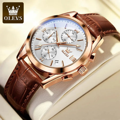 OLEVS 2872 Luxury Original Quartz Watches Chronograph Luminous Hands Waterproof Wristwatches for Men Montre Relojes Pour Homme