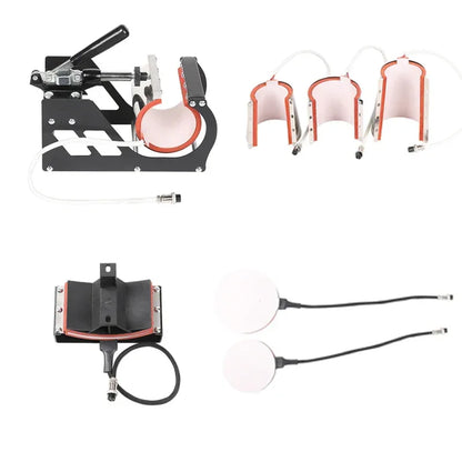 RubySub Double Display Sublimation Machine 12 in 1 Combo Heat Press Machine for Tshirt Mug Hat Plate Puzzle