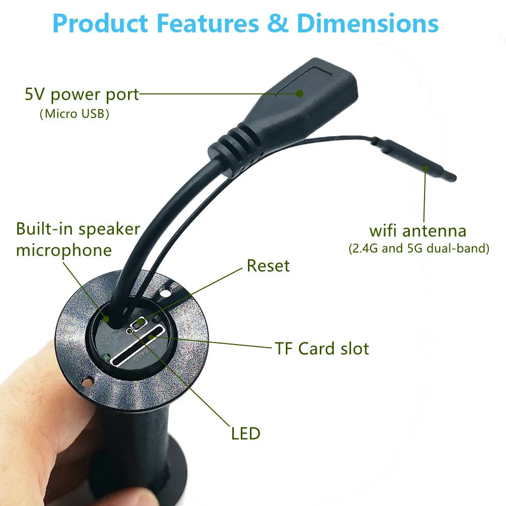180 Degree P2p Night Vision Home Smart Door Viewer Camera Wifi Motion Detection Fisheye Peephole Door Eye Camera Peephole Tuya