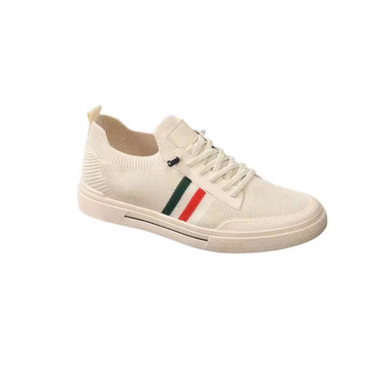 New Men's Casual Sports Shoes White Fashion Walking Shoes with Round Toe