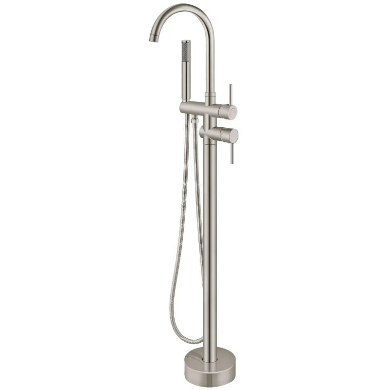 Kaiping Factory Free Standing Copper Bath Tub Mixer Tap Rain Shower Faucet Set Thermostatic Single Handle Shower Head Ceramic