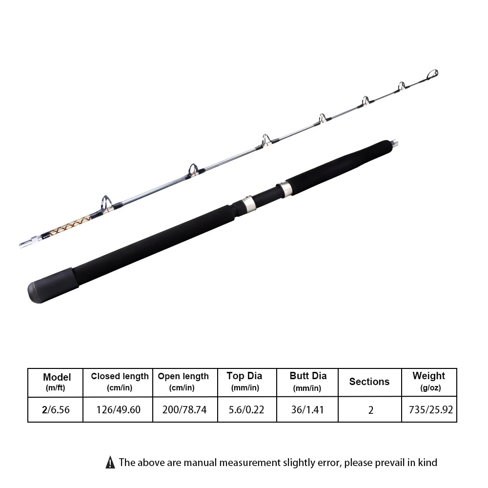 FTK 1pcs 2m Spinner Fishing Rods Fishing Rods for Bass Trout Walleye Catfish
