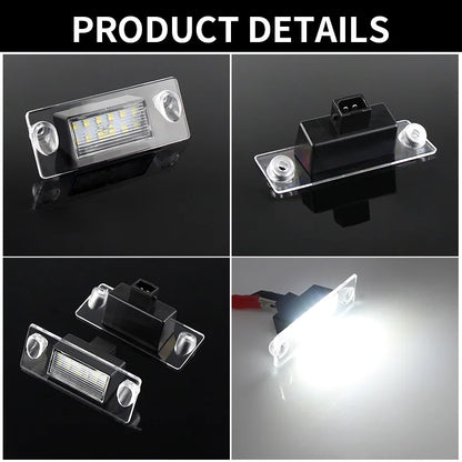 2x For Audi A3 8L S3 Sportback A4 S4 B5 Avant A5 S5 Car Rear LED License Number Plate Light 12V White 6000k SMD Auto Tail Lamp