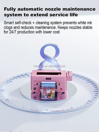 Haolic Automatic UV DTF Printer 600mm Roll to Roll Laminator Included Cup Wraps Bottles Glass Printing