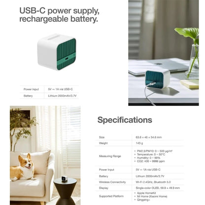 Qingping WIFI PM2.5 PM10 CO2 Temperature Air Quality Detector Monitor Lite for Xiaomi Homekit