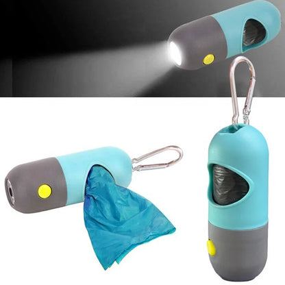 LED Light Dog Poop Bag Dispenser/ Holder for Dog  With Free 15 Pcs Dog Waste Bag